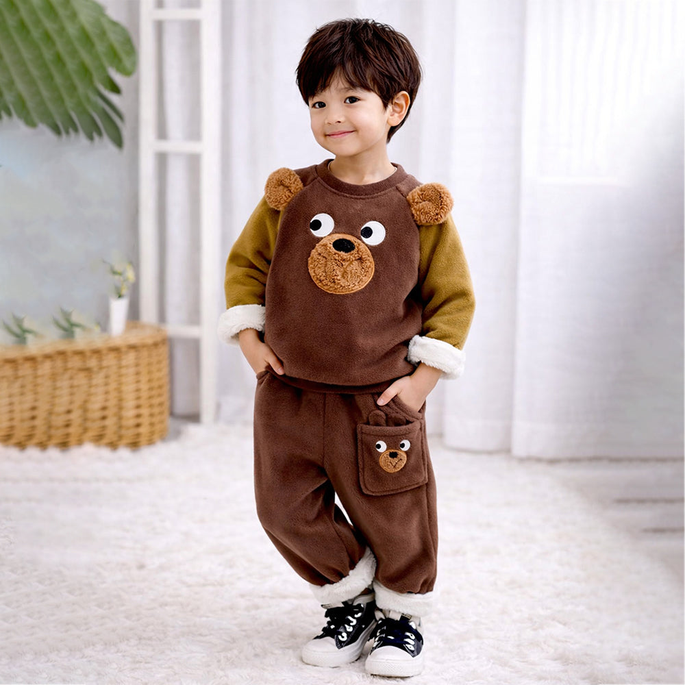 BrownBear 3DEars 2pcs Sherpa Winter Tracksuit Set for Kids
