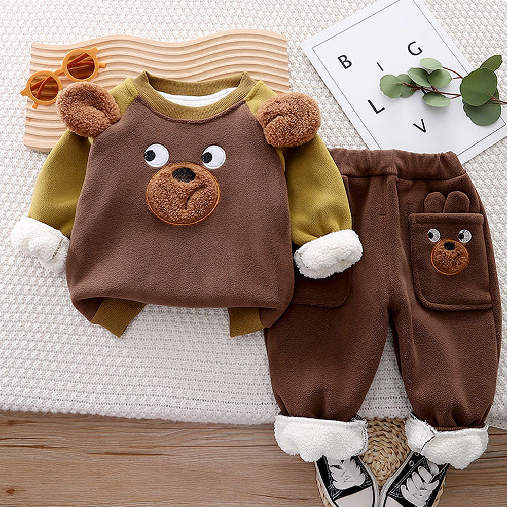 BrownBear 3DEars 2pcs Sherpa Winter Tracksuit Set for Kids
