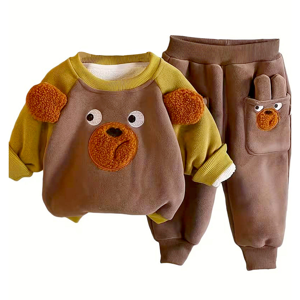 BrownBear 3DEars 2pcs Sherpa Winter Tracksuit Set for Kids