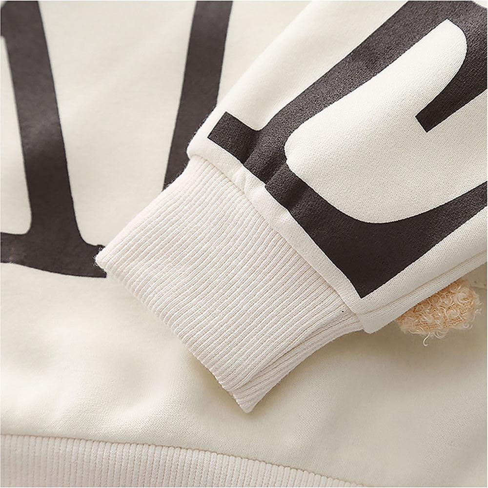 Cream & Brown Kids Teddy Soft Toy 2 Pcs Track Suit Set For Toddlers And Kids
