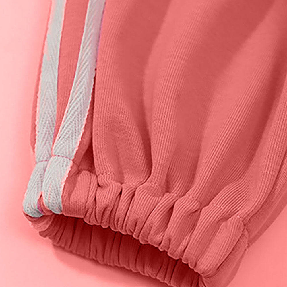 Casual Dark Peach 2Pcs Track Suit Set For Kids & Tweens