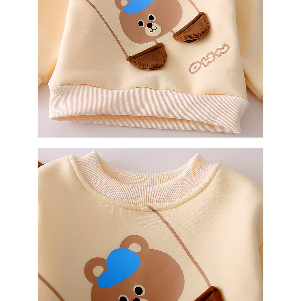 Ivory Bear 3D Legs 2pcs, Fleece winter Tracksuit Set for Kids