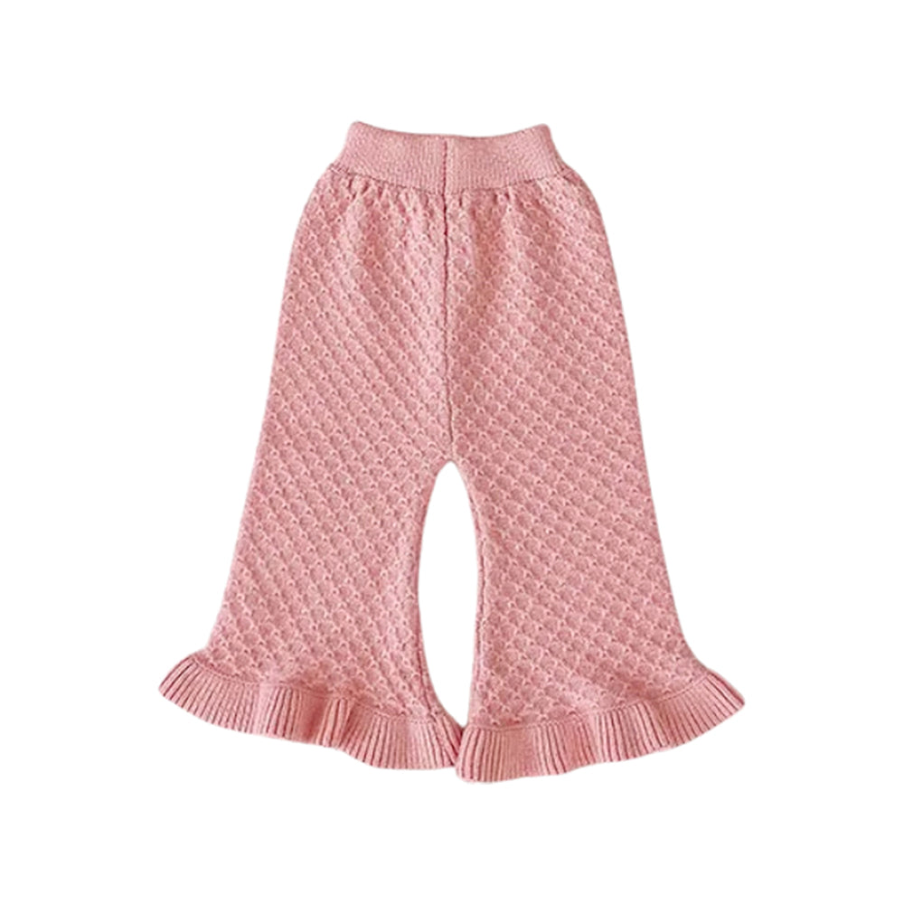 2 Pcs Peach Sailor Neck Sweater Top & Flare Pant, Winterwear co-ord set for Girls