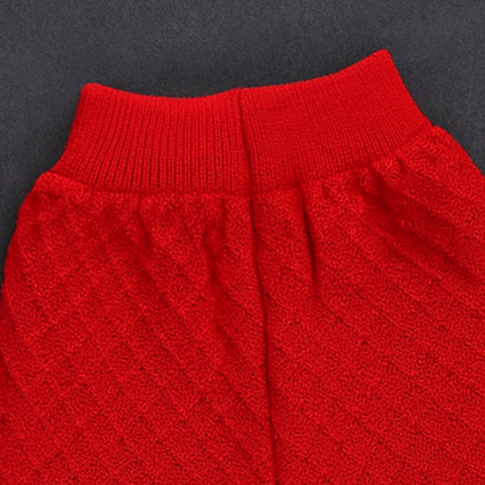 2 Pcs Red Sailor Neck Sweater Top & Flare Pant, Winterwear set for Girls