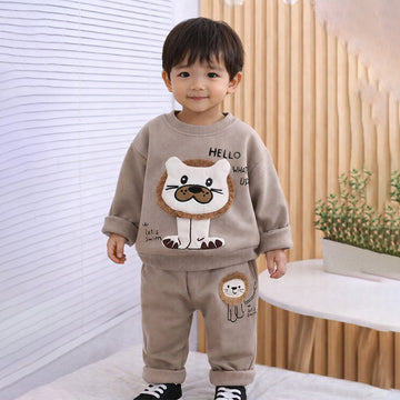 3D Tassled Lion Face 2pcs ,Tracksuit Set for Kids
