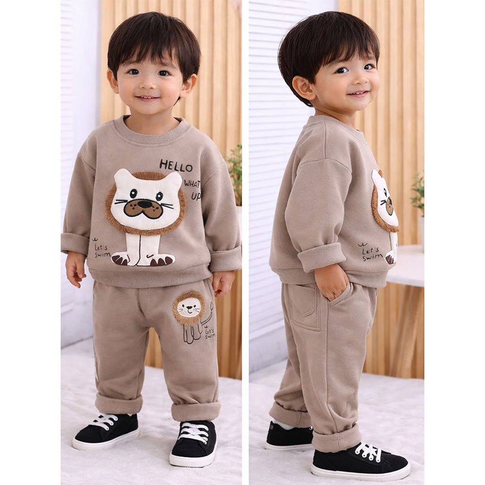 3D Tassled Lion Face 2pcs ,Tracksuit Set for Kids