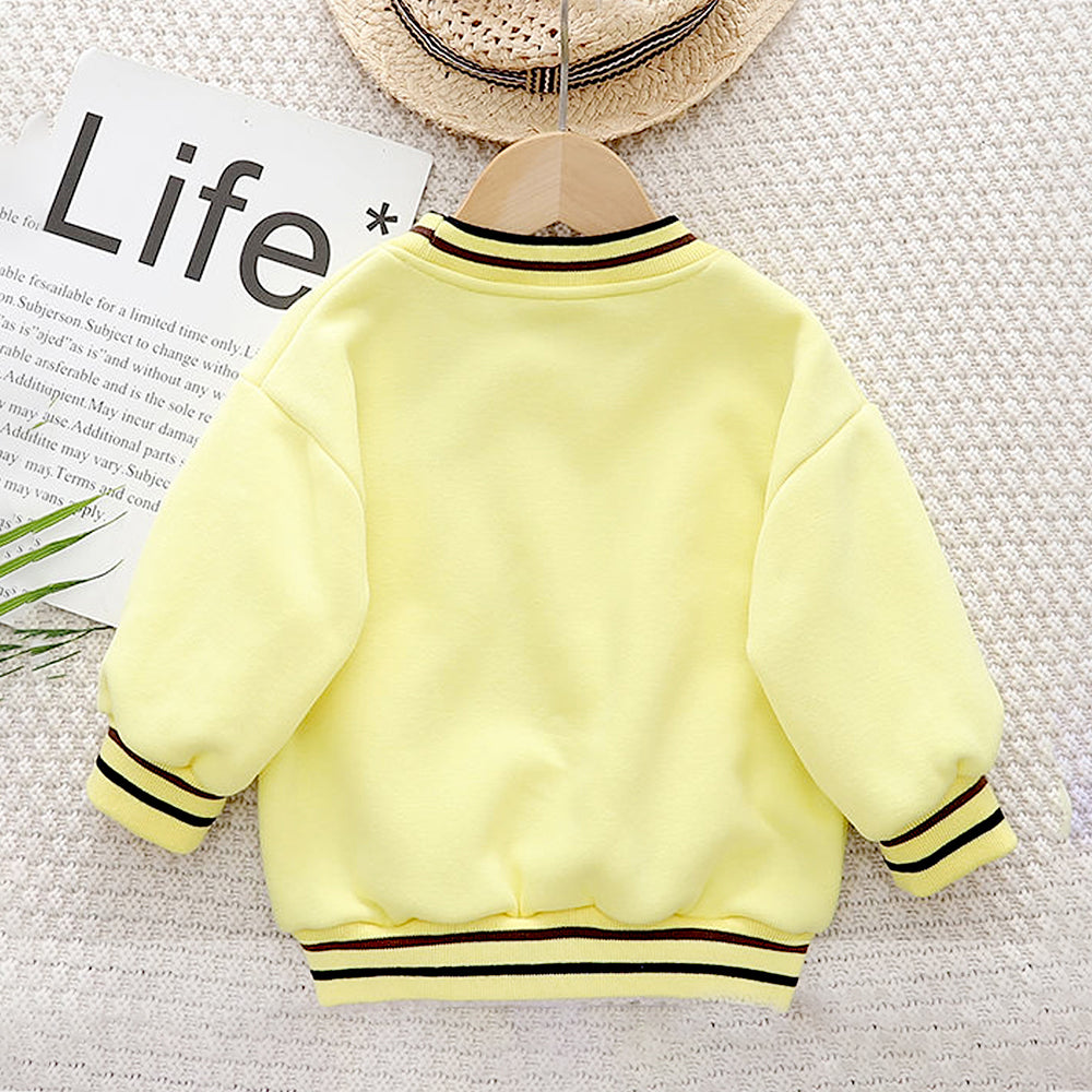 Yellow & Brown Pocket Bear fleece winter Tracksuit Set for Kids