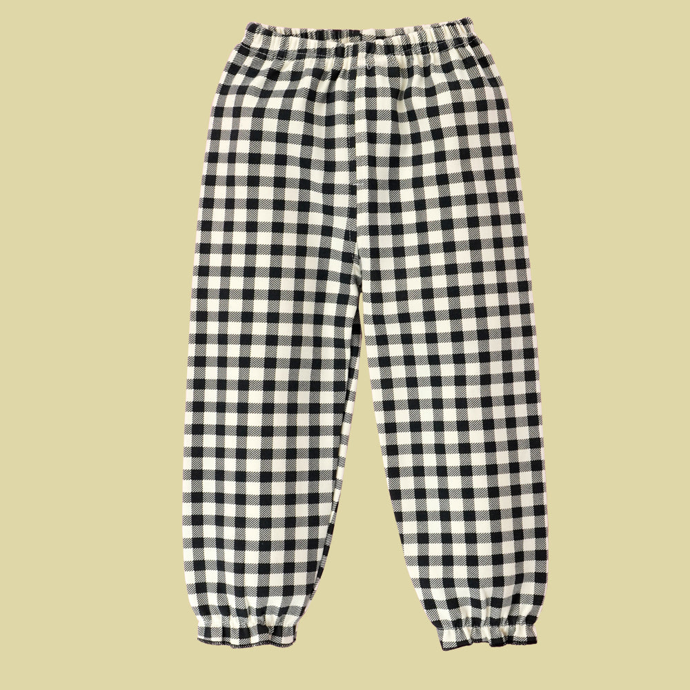 2pcs Black Checks Long Frock style Top with matching full Pants