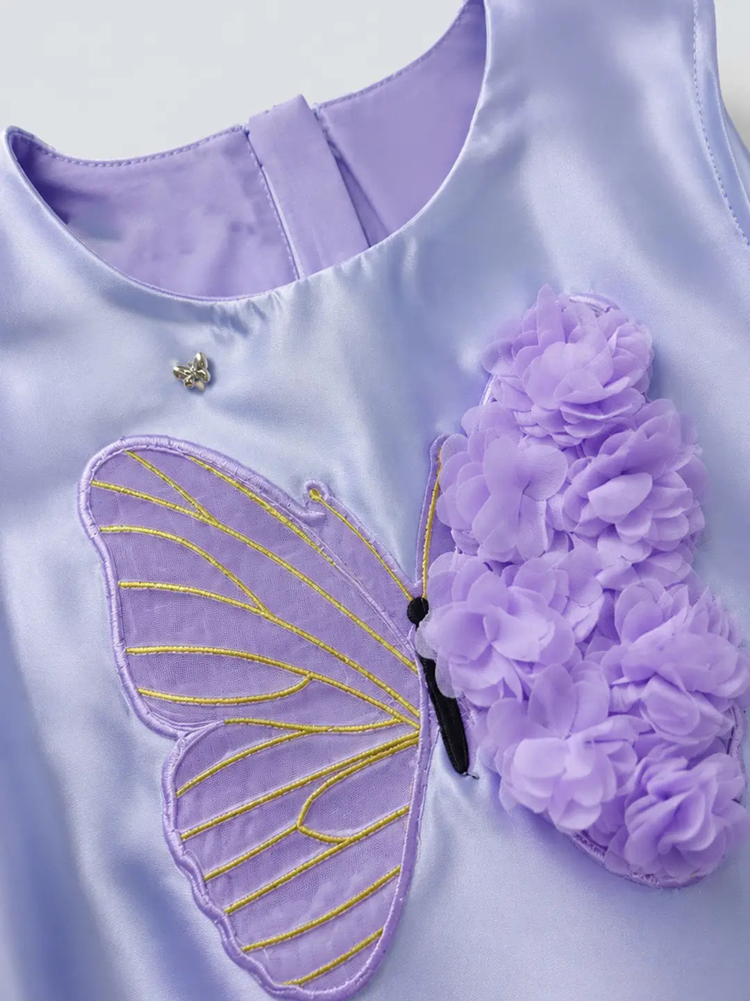Purple Butterfly Top & Shorts Partywear 2 Pcs Set for Girls