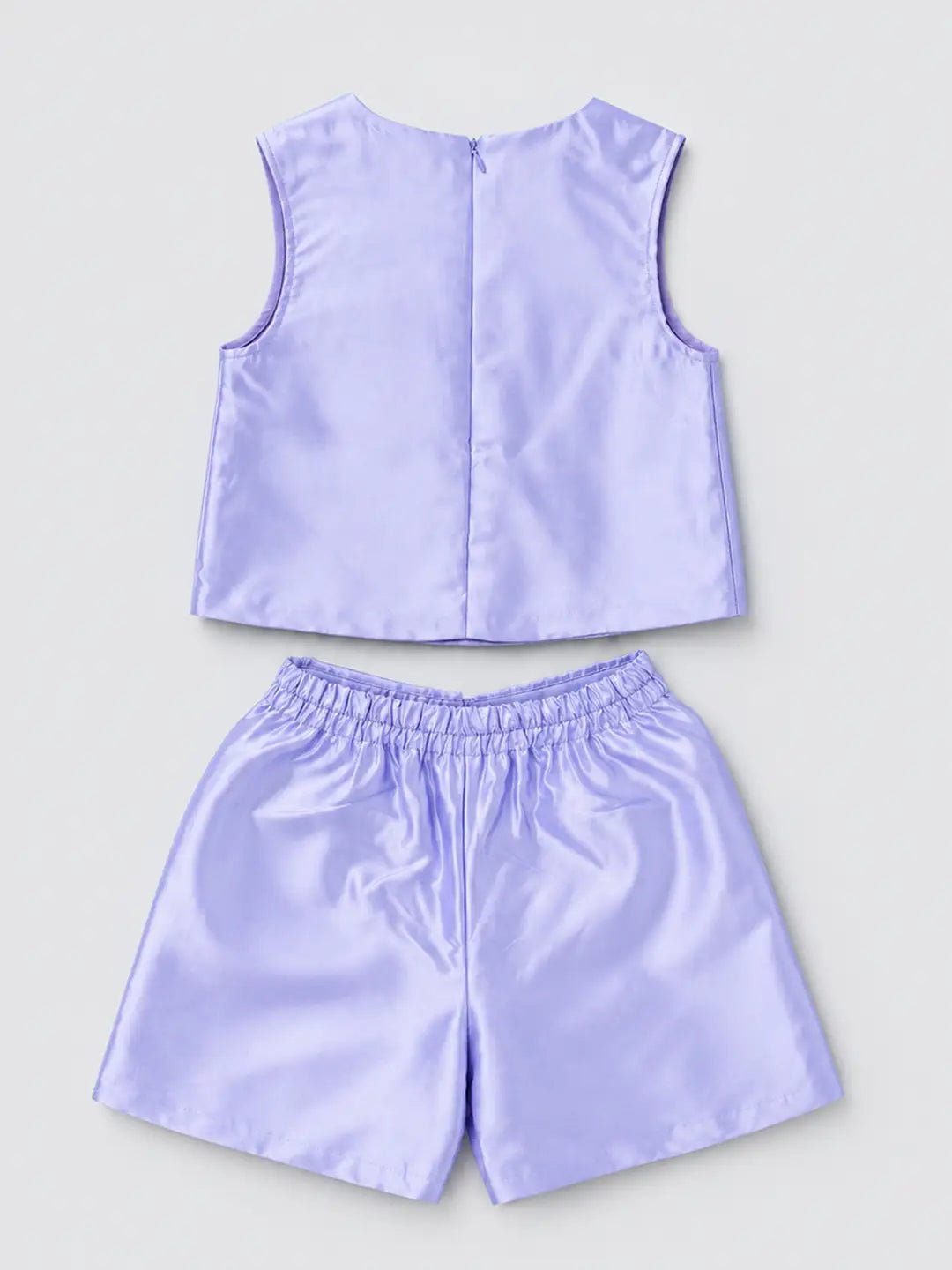 Purple Butterfly Top & Shorts Partywear 2 Pcs Set for Girls