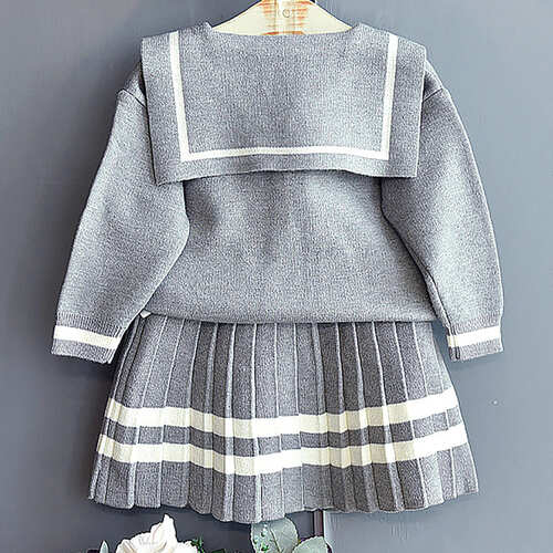 Grey Crest 2 pcs, Skirt and Top Winterwear for Girls.