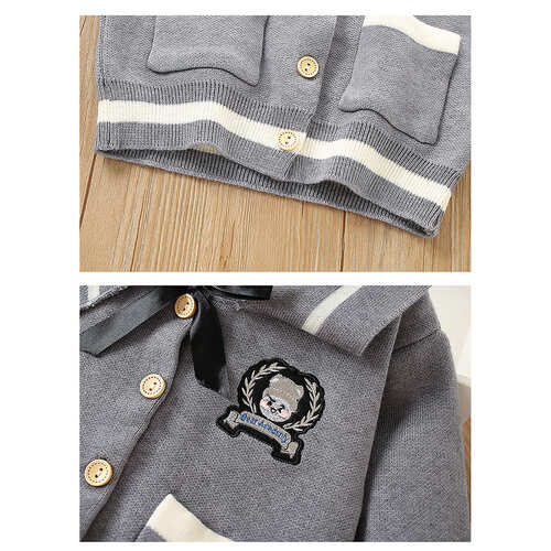Grey Crest 2 pcs, Skirt and Top Winterwear for Girls.