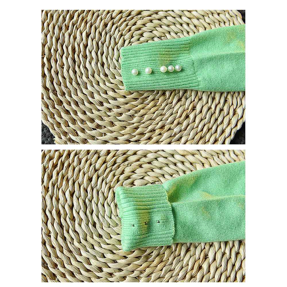 Mint Green V neck style 2 pcs, Skirt and Top Winterwear set for Girls.