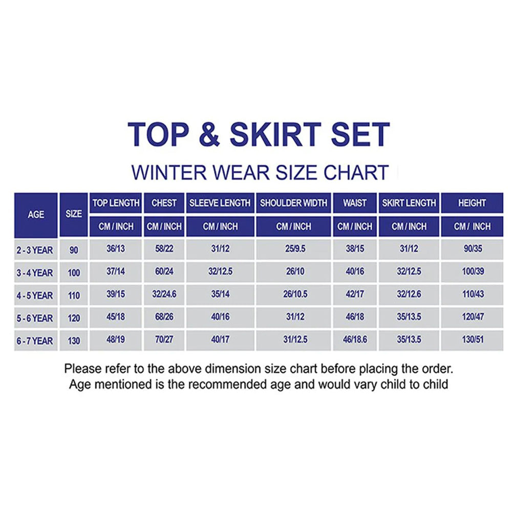 Navy Cardigan & Skirt with Muffler, Winterwear 2Pcs set for Girls