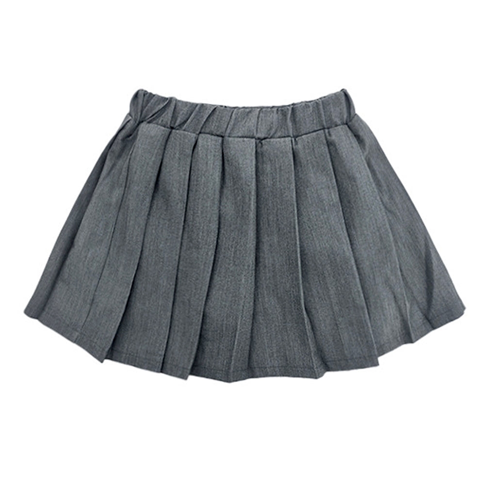 Pink-Blue Cardigan and Grey Pleated Skirt Winterwear 2Pcs set for Girls