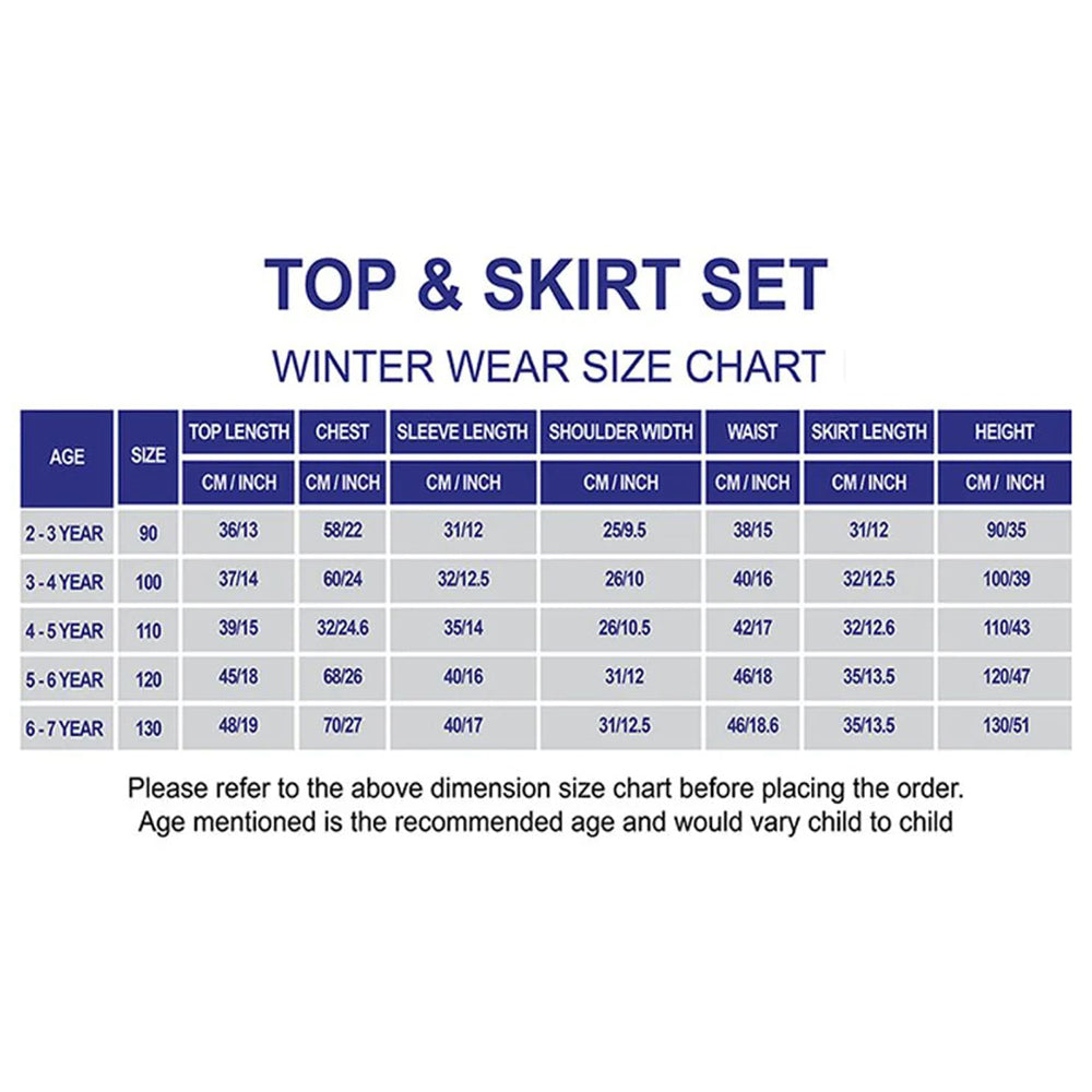 Pink-Blue Cardigan and Grey Pleated Skirt Winterwear 2Pcs set for Girls