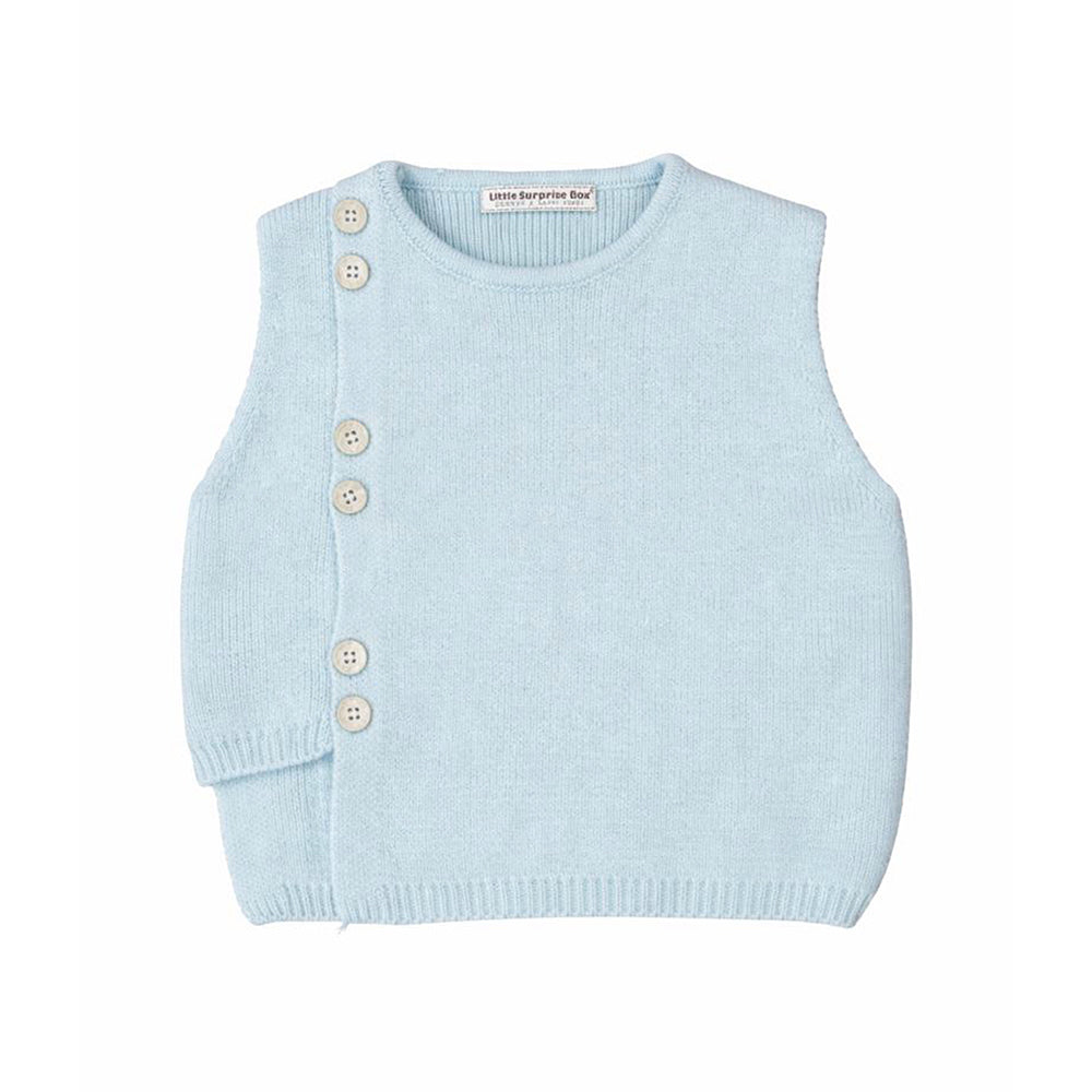 3 Pcs Set,Ivory Knit Vest,Checkered Shirt & Pants set for Kids