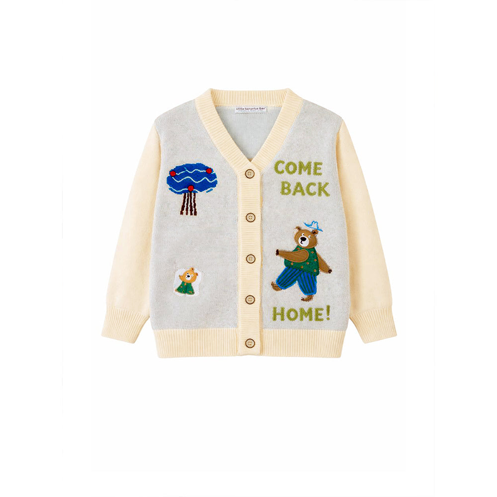 3 Pcs Set,Plane & Sun Shirt,Ted Cardigan & Pants set for Kids