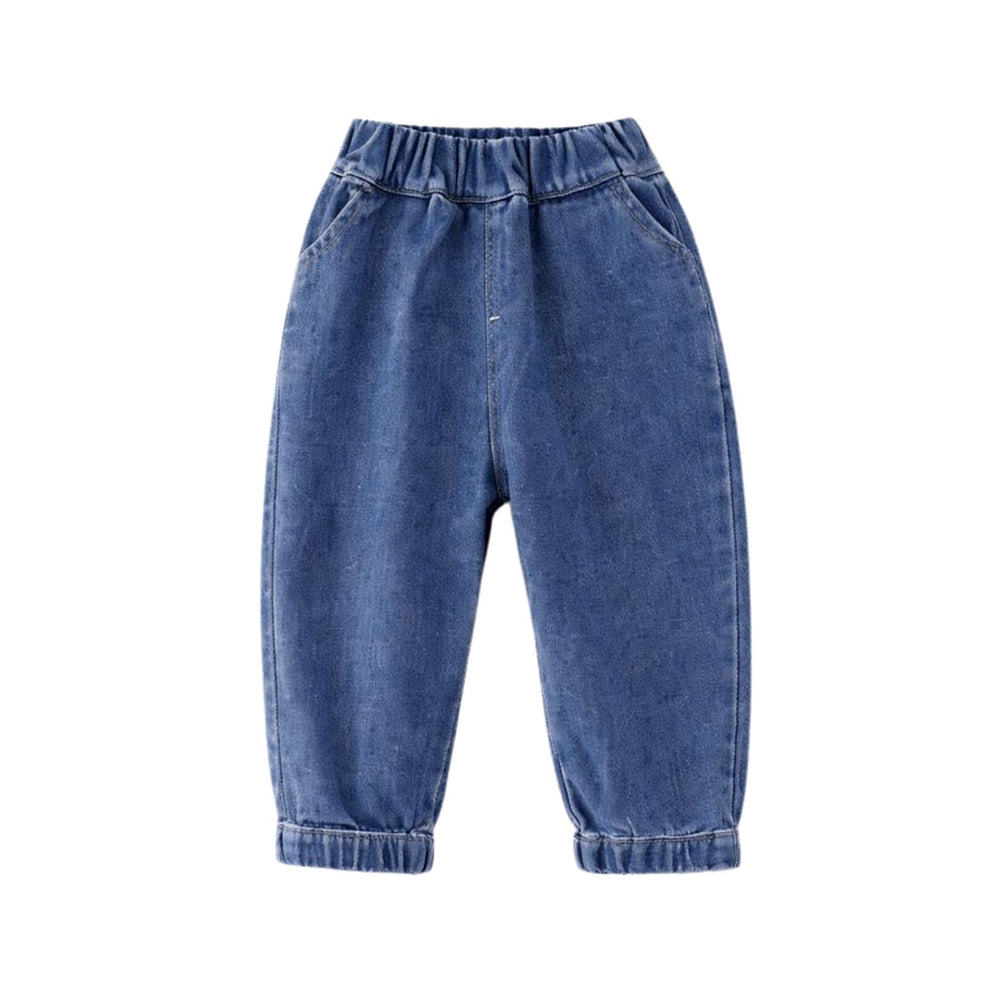3 Pcs Set,Side Buttoned Denim Vest with Shirt & Matching Denim Pants for Kids