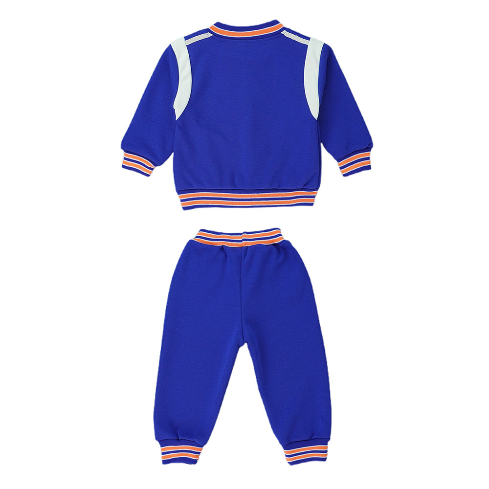 3pcs Blue & Orange Varsity Jacket with matching Tracks for toddler and Kids