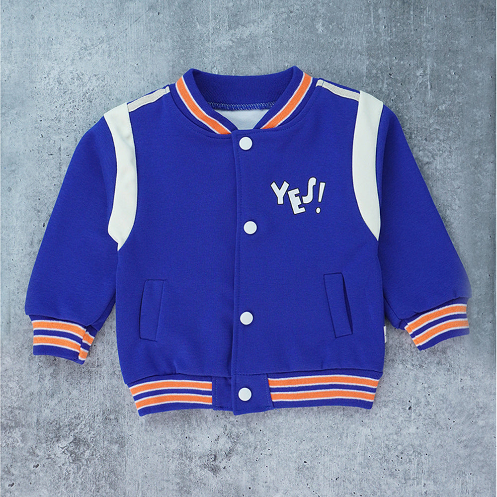 3pcs Blue & Orange Varsity Jacket with matching Tracks for toddler and Kids