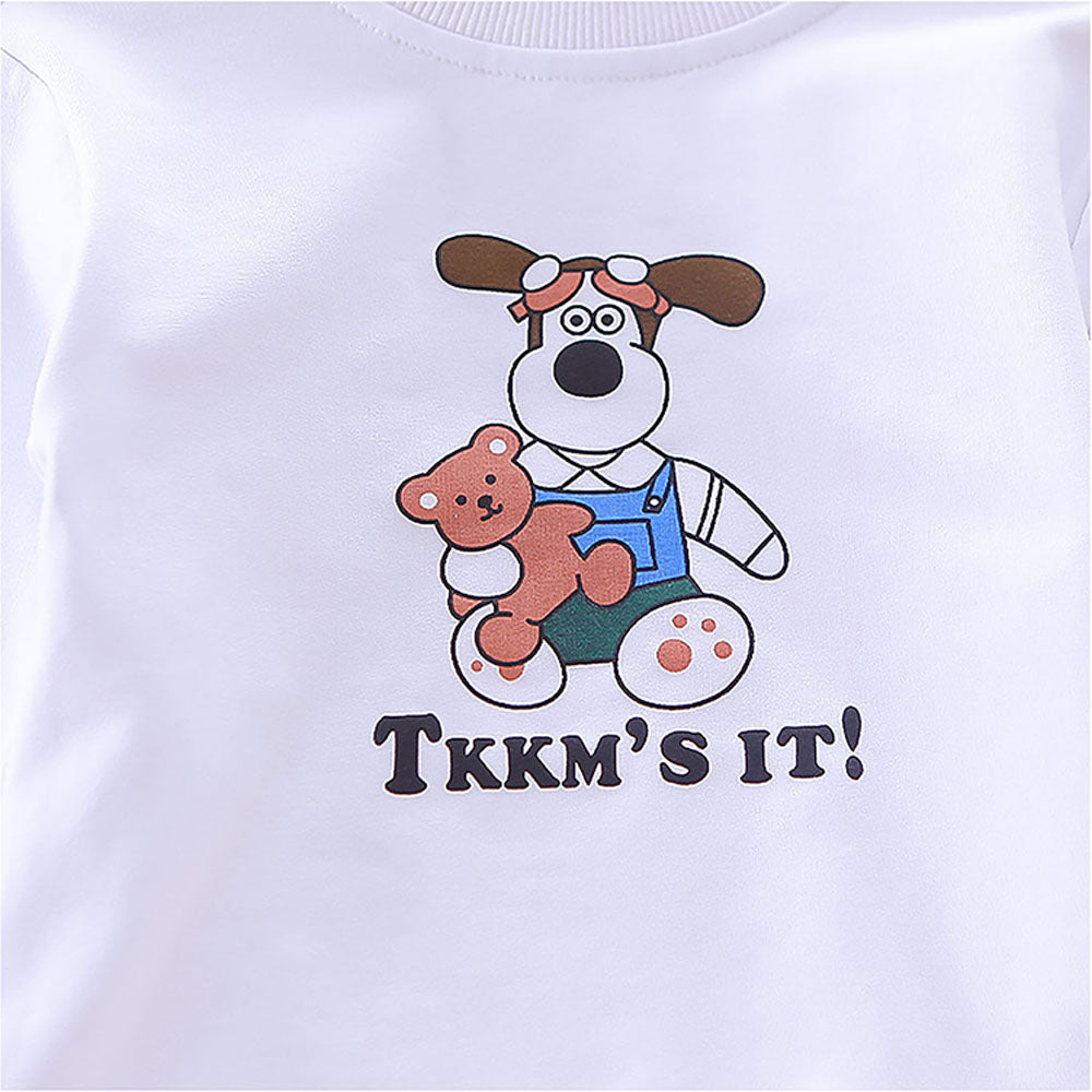 Brown Dog Broach 3 Pcs Track Suit Set For Toddlers And Kids