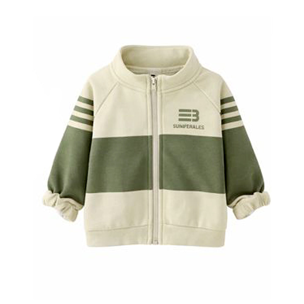 3 Pcs Set, Green Jacket, White T-shirt & Pants with Sling Bag for Kids