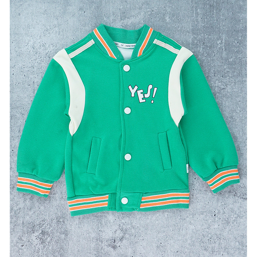 3pcs Green & Orange Varsity Jacket with matching Tracks for toddler and Kids