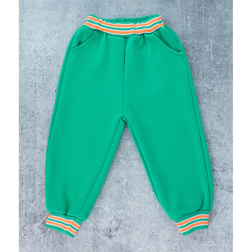 3pcs Green & Orange Varsity Jacket with matching Tracks for toddler and Kids