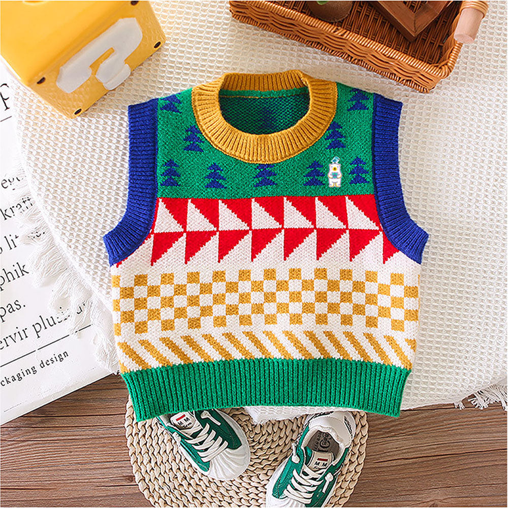 3 Pcs Set Multicolour Sweater Shirt And Denims Set For Toddler And Kids Winter And All Season Wear
