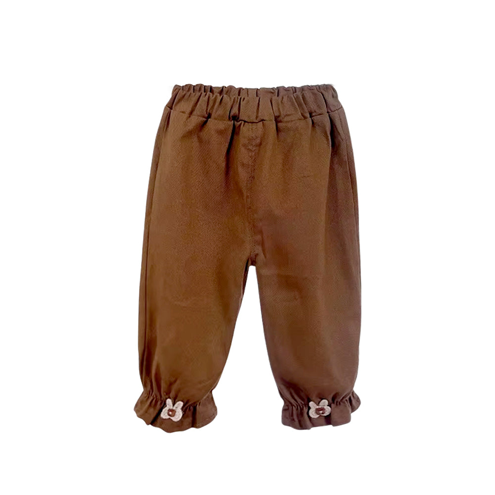 3pcs set,Pink Brown Knitted Vest,Cream Shirt,& Pants partywear for Kids