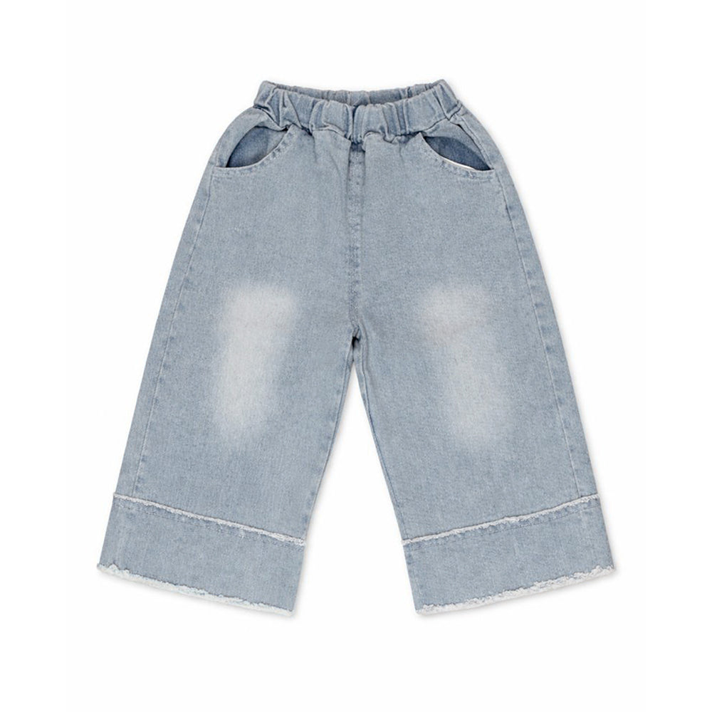3 Pcs Set,Pink Pom-pom Knitted Vest, T-shirt & Denims for Kids