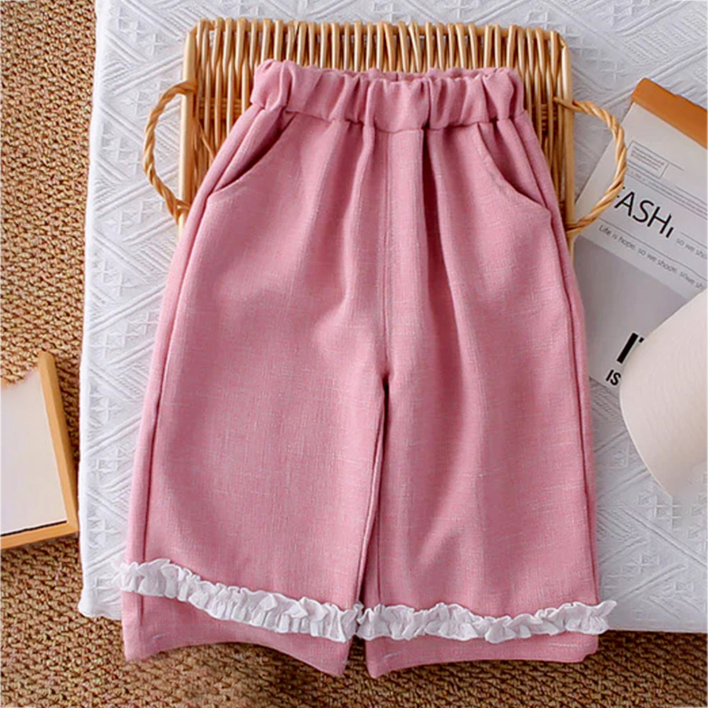 3 Pcs Set Pink Side Bow Jacket,Shirt & Matching Pants Partywear set for Girls