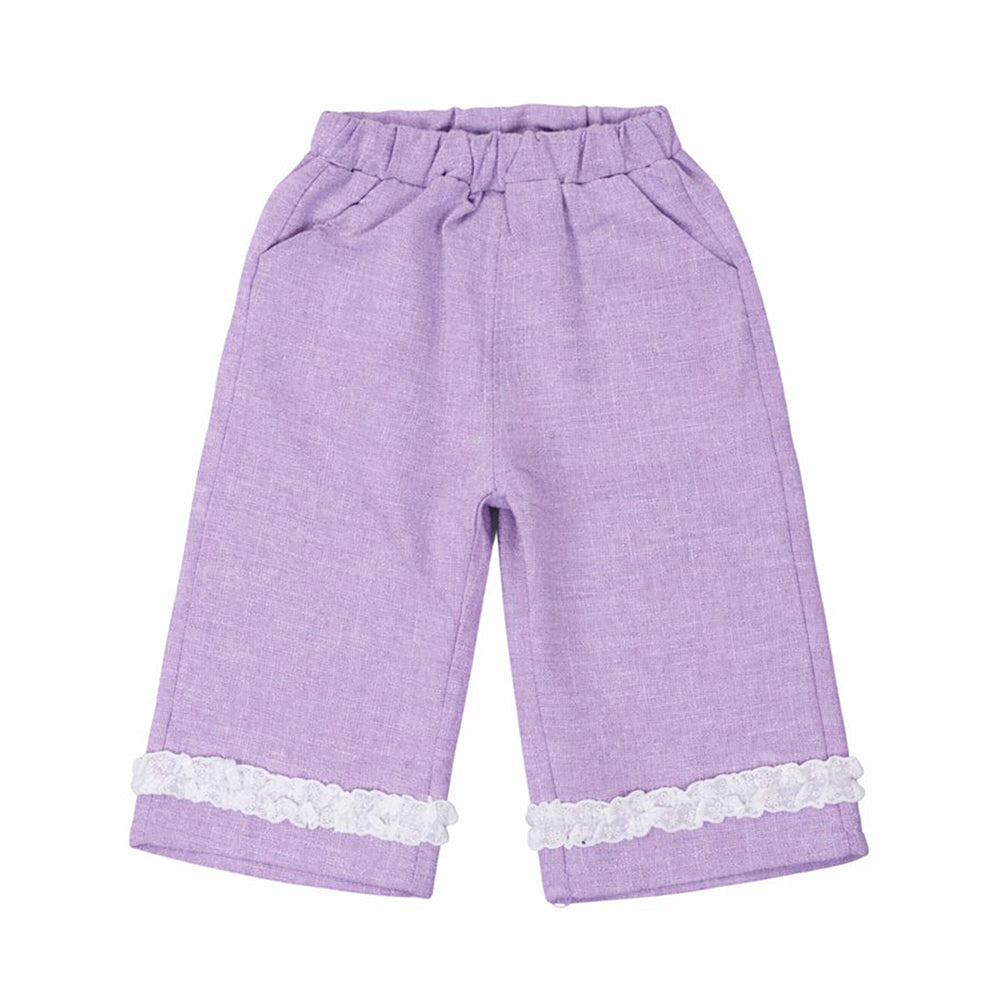 3 Pcs Set Purple Bow Jacket, Shirt & Matching Pants Partywear set for Girls