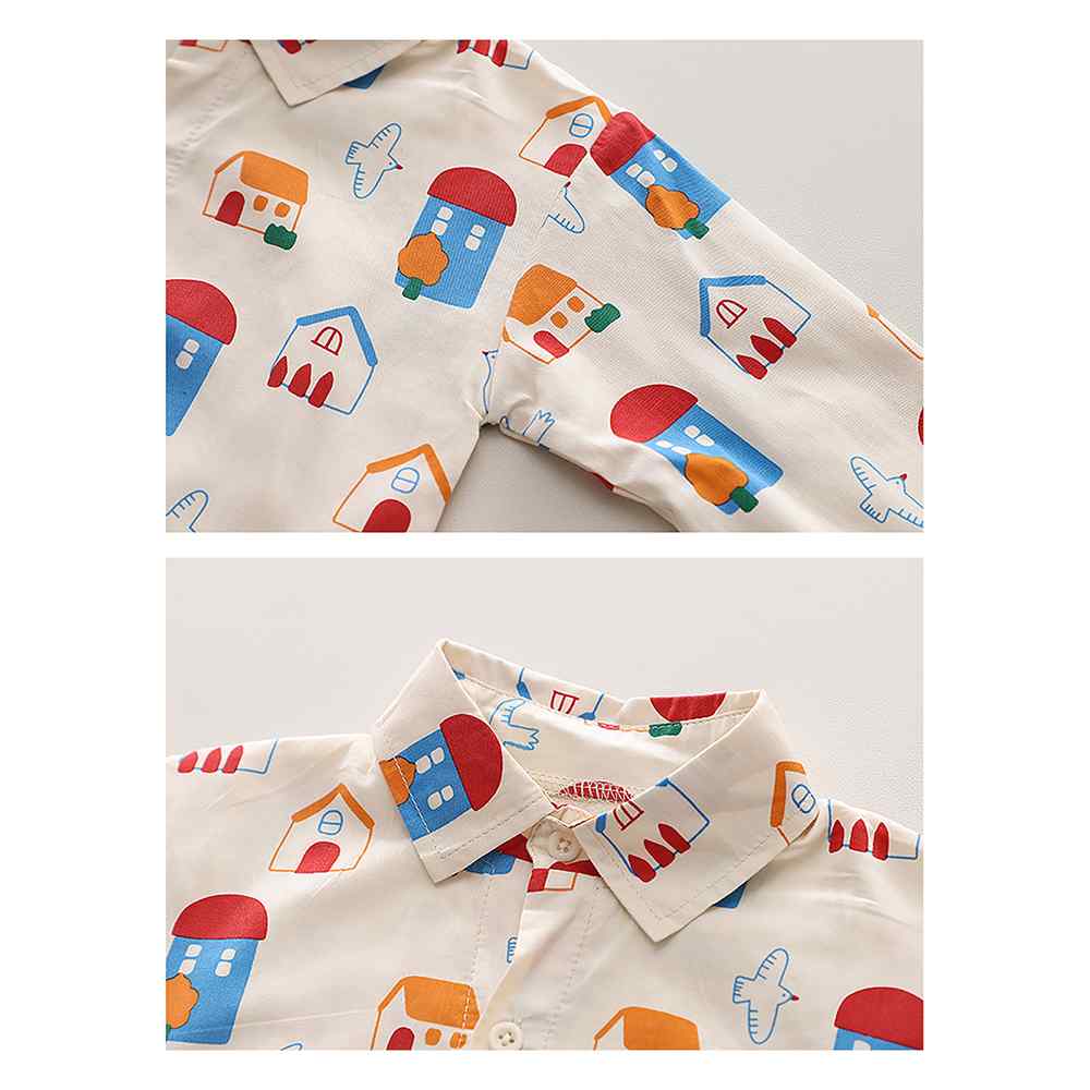 3pcs Yellow Village Theme Cardigan, Shirt and matching Pants set for Toddlers and Kids, winter and all season wear
