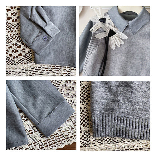 Grey Dragonfly 3pcs, Skirt and Top Winterwear for Girls.