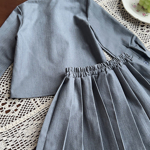 Grey Dragonfly 3pcs, Skirt and Top Winterwear for Girls.