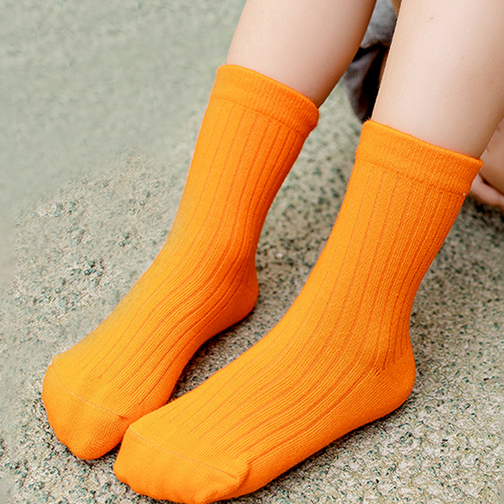 3pcs Fluoroscent Green, Orange, Yellow Socks set for kids, 2yrs - 5yrs