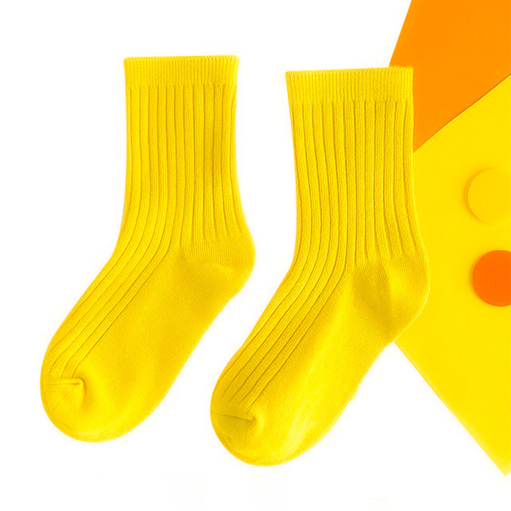 3pcs Fluoroscent Green, Orange, Yellow Socks set for kids, 2yrs - 5yrs
