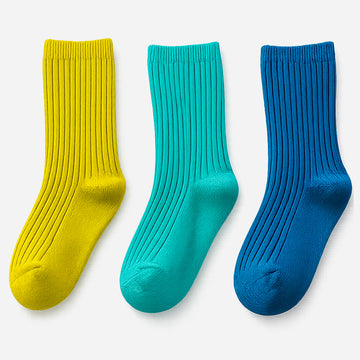 3pcs Olive, Mint & Teal dark Socks set for kids, 2yrs - 5yrs
