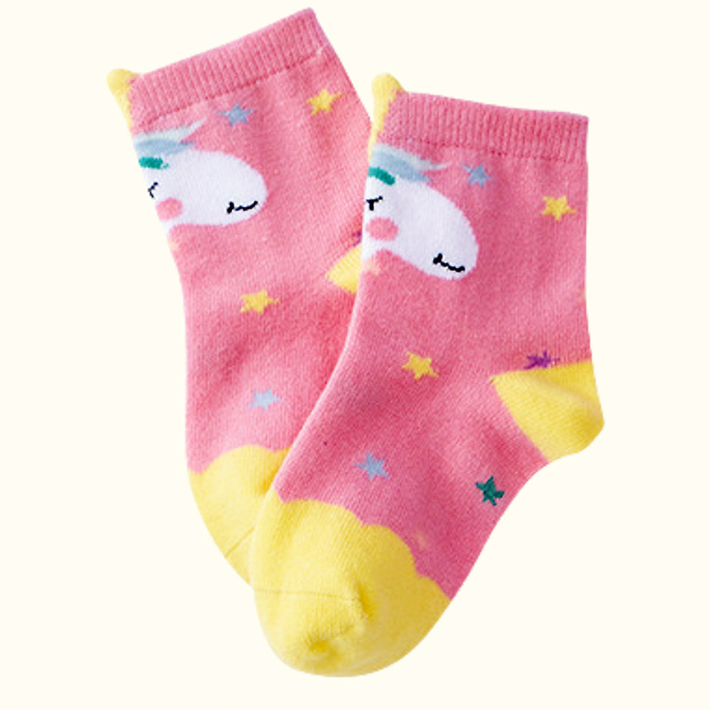 3pcs  Peach, Blue, Pink Animal print Socks set for kids