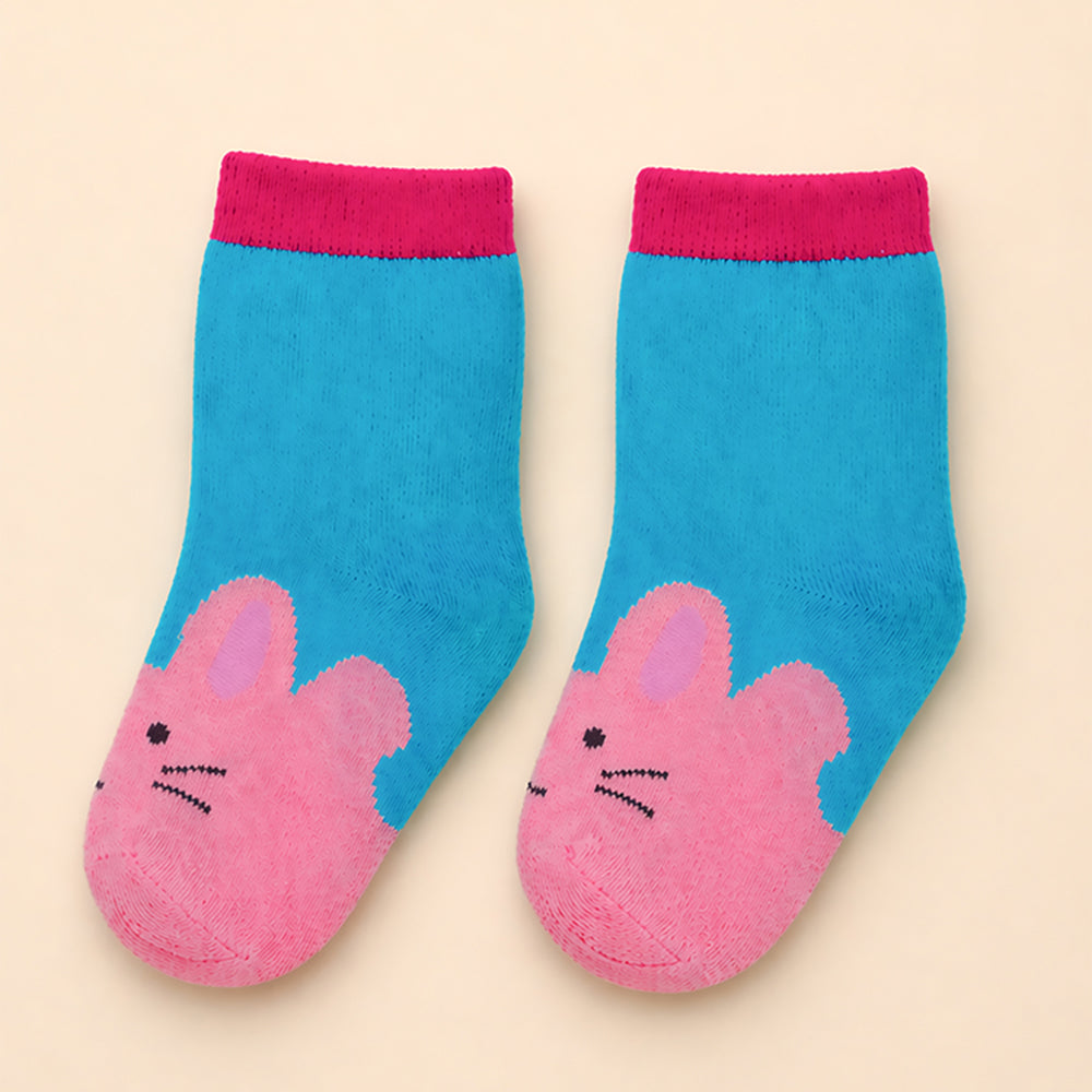 3pcs Ears Animal print Red Border & Pink Socks set for kids, 2-4yrs