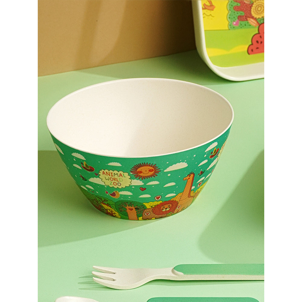 Jungle Theme 7 pcs Eco friendly Bamboo Fibre Garden/ Picnic/Home Meal set