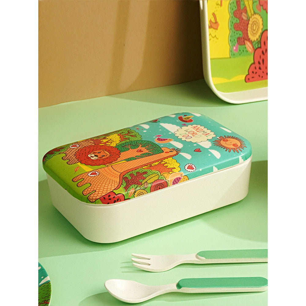 Jungle Theme 7 pcs Eco friendly Bamboo Fibre Garden/ Picnic/Home Meal set