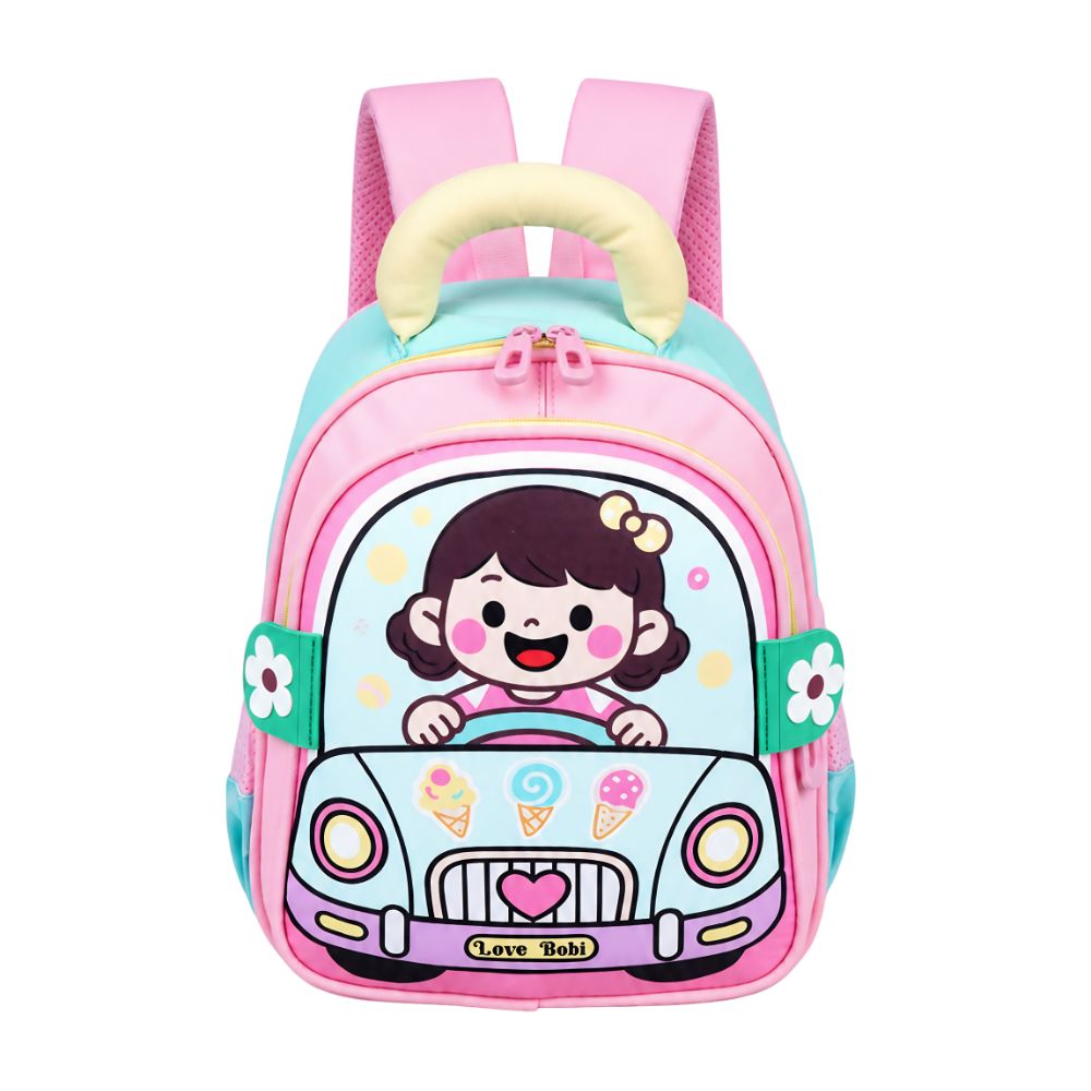 Blue Girl Car Ride Backpack for Toddlers & Kids