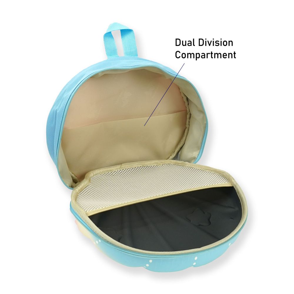 Mini Size Blue Shell Nursey and Early school Backpack for Pre toddlers, 2 years - 5years