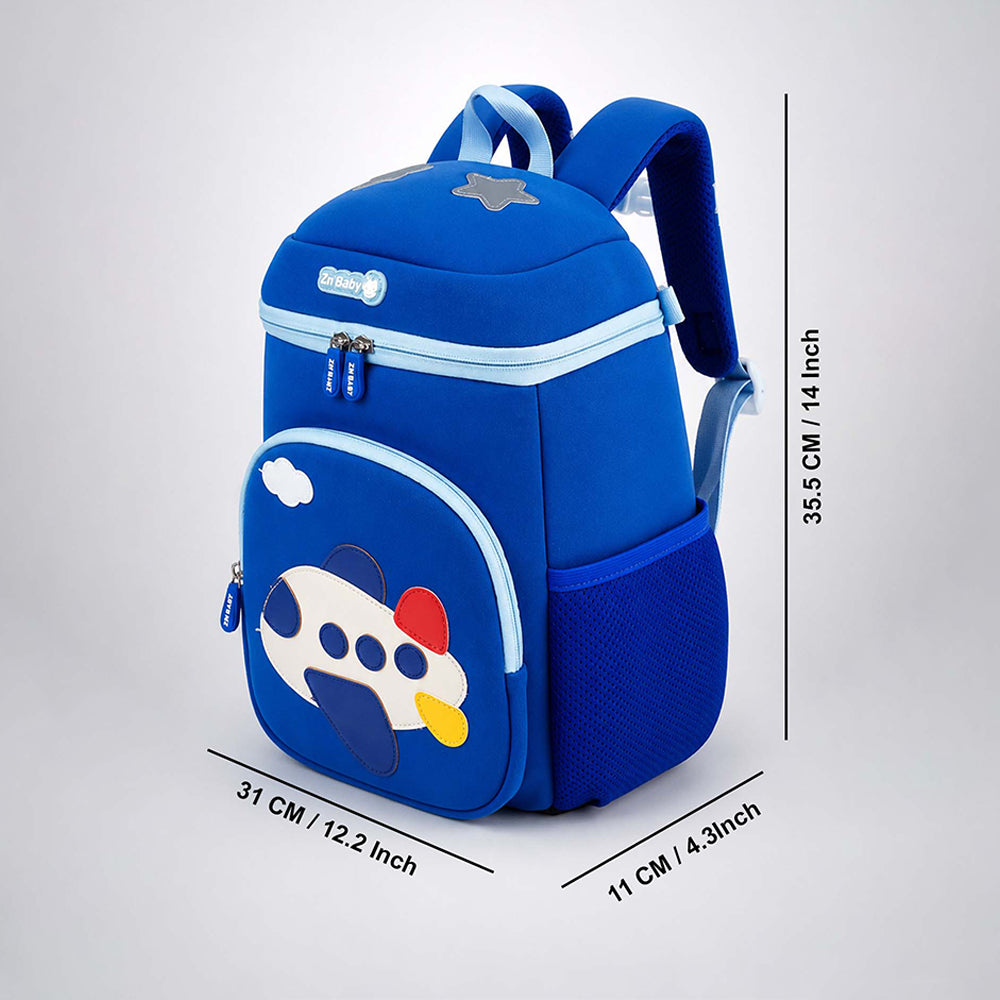 Blue Plane Soft Neoprene Backpack for Toddlers & Kids,3yrs to 5yrs