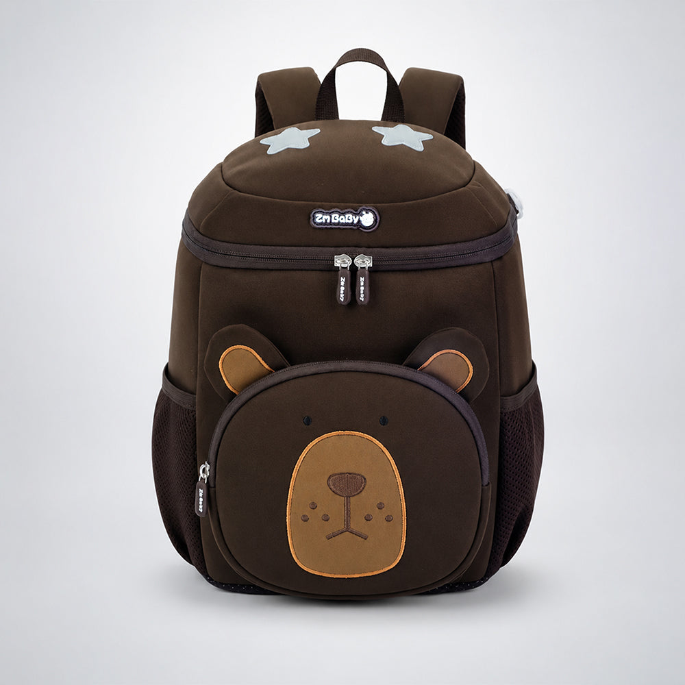 Brown 3D Bear Soft Neoprene Backpack for Toddlers &  Kids, 3yrs - 5yrs