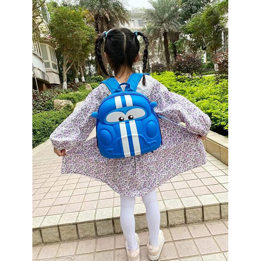 Blue Vroom Car theme Backpack for Toddlers