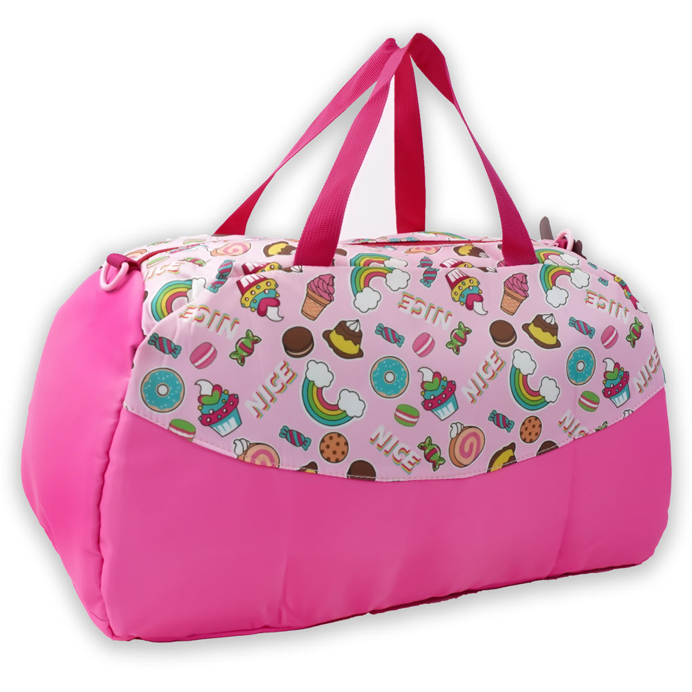 Donuts Candy Theme Kids Duffle Bag for Classes and Travel, 5yrs +